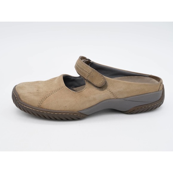 Clarks Mary Jane Womens 7 Brown Leather Slip On Mule Closed Toe Comfort Shoes - Picture 2 of 12